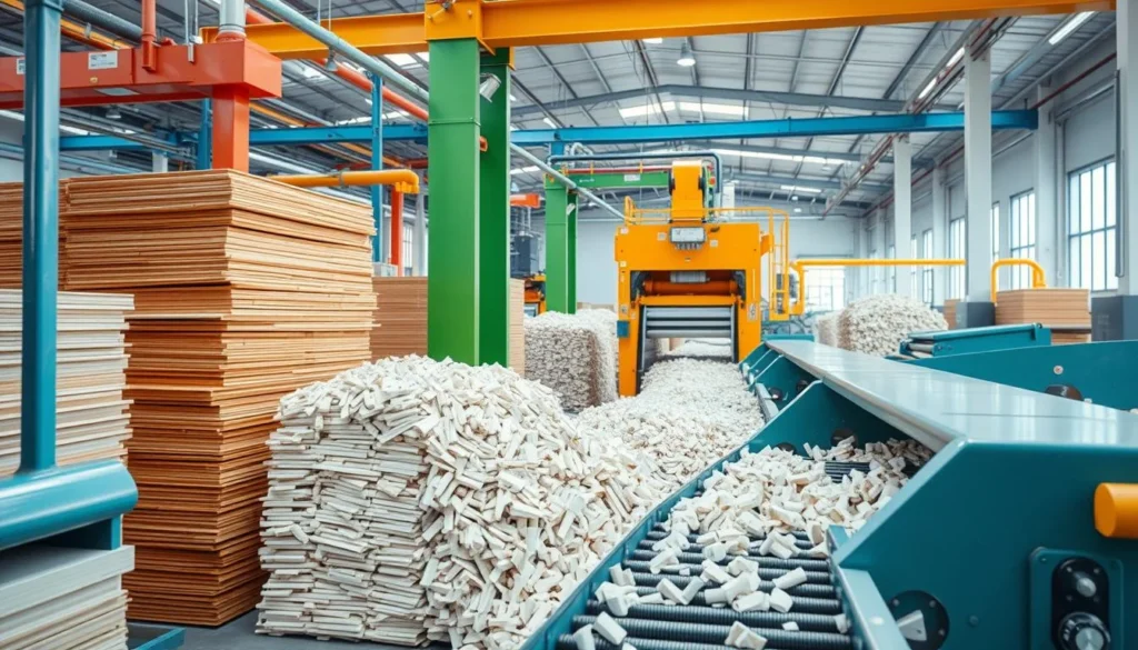 الألواح الجبسية، الجبس المصيص، والشكائر البلاستيكية للتعبئة).