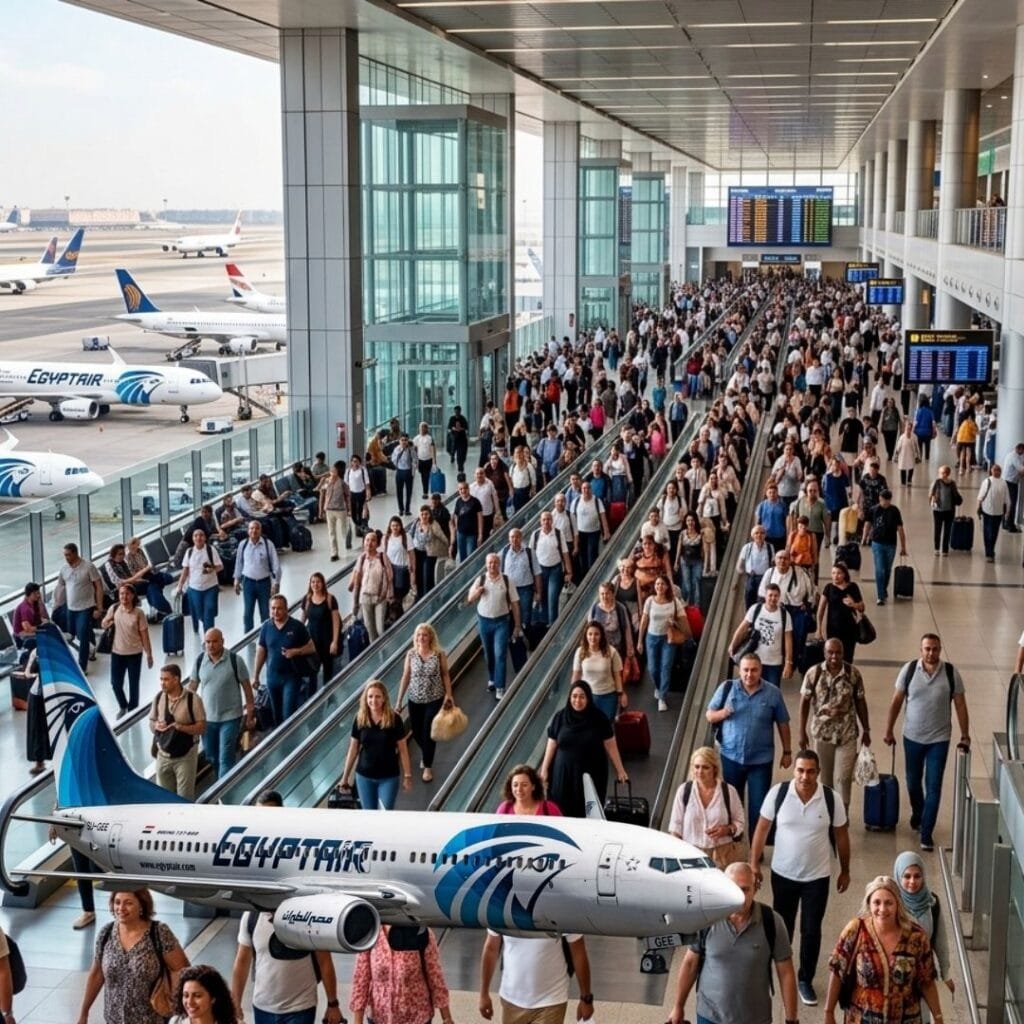 مطارات مصر تستقبل 6.8 مليون راكب خلال 3 أشهر بنمو 15% رغم التوترات الإقليمية31 مارس 2026 - 10:14 مساءً مطارات مصر تستقبل 6.8 مليون راكب خلال 3 أشهر بنمو 15% رغم التوترات الإقليمية