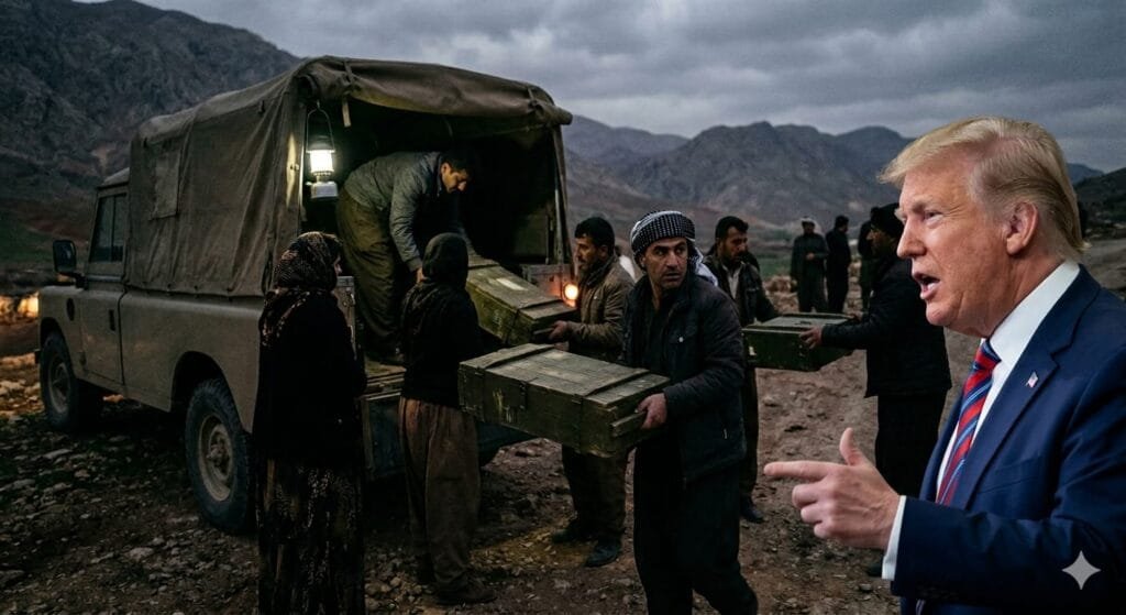 ترامب: واشنطن أرسلت أسلحة إلى الأكراد لتسليح المتظاهرين الإيرانيين5 أبريل 2026 - 8:37 مساءً ترامب: واشنطن أرسلت أسلحة إلى الأكراد لتسليح المتظاهرين الإيرانيين