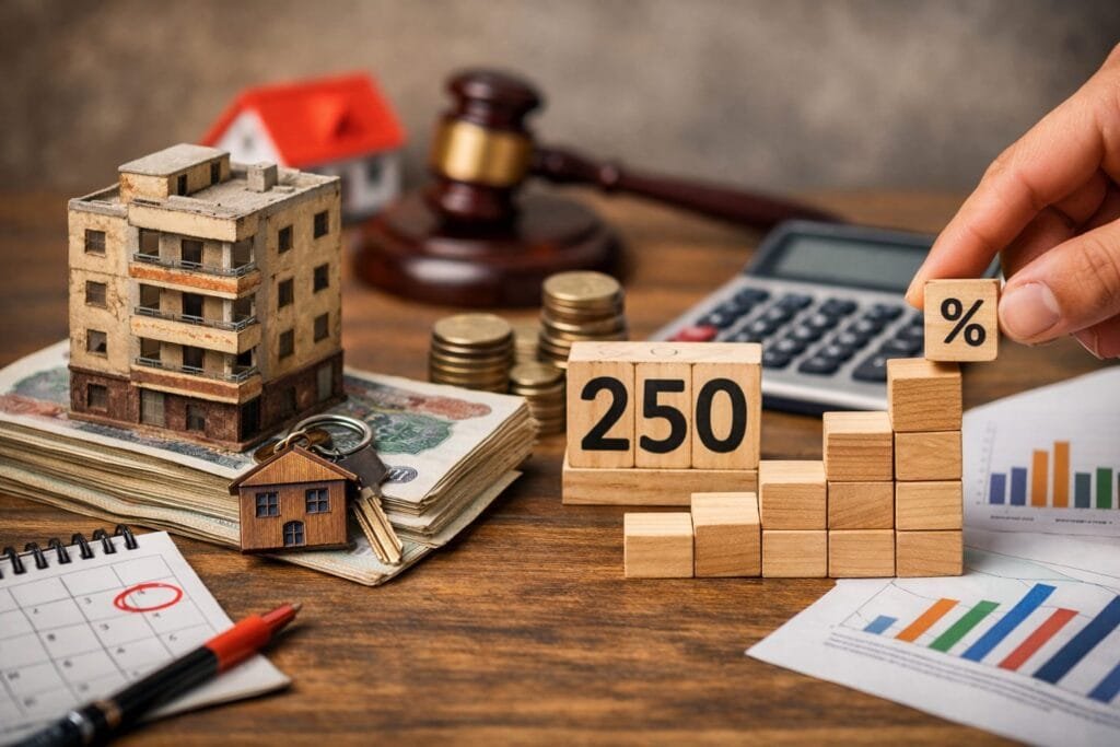 تطبيق زيادات الإيجار القديم بحد أدنى 250 جنيه وإتاحة التقسيط