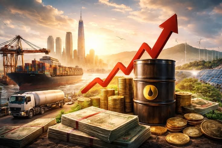 ارتفاع أسعار النفط عالميًا مع تجاوز برنت 96 دولارًا للبرميل في الأسواق العالمية9 أبريل 2026 - 3:46 مساءً ارتفاع أسعار النفط عالميًا مع تجاوز برنت 96 دولارًا للبرميل في الأسواق العالمية