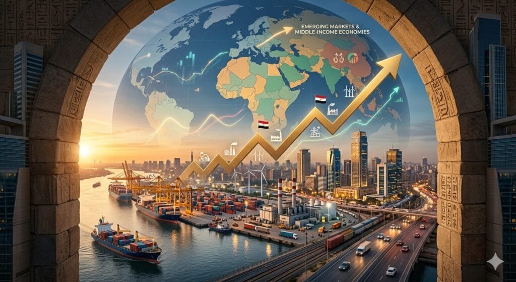صندوق النقد الدولي يصنف مصر ضمن الأسواق الناشئة والاقتصادات متوسطة الدخل عالميًا