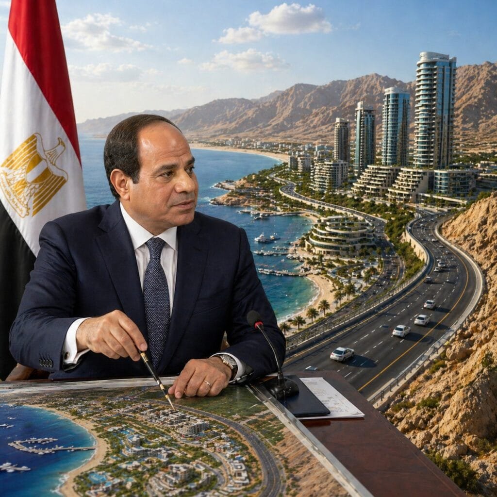 الرئيس السيسي يوجه بتعديل مسار طريق العين السخنة/الزعفرانة لتفادي الحوادث المرورية