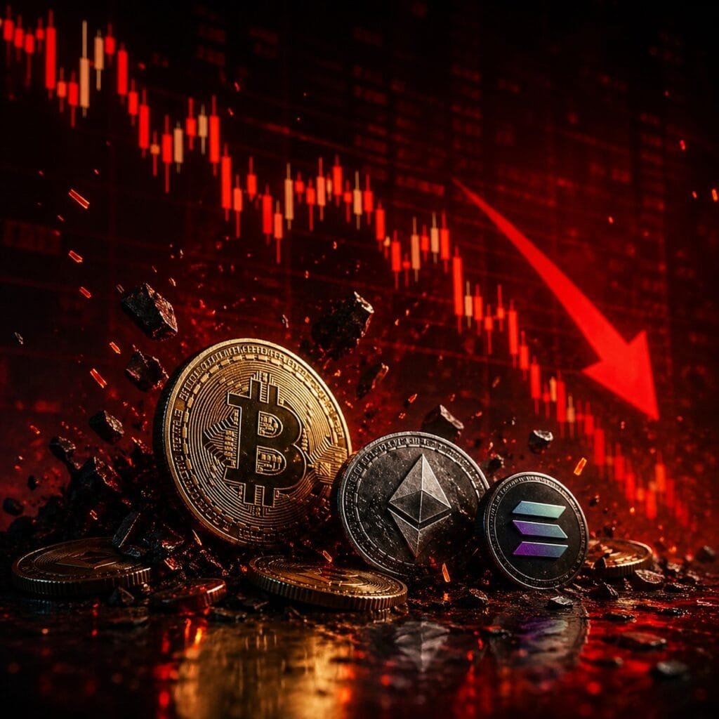 خسائر بـ30 مليار دولار تضرب سوق العملات الرقمية خلال 30 دقيقة وسط موجة بيع حادة