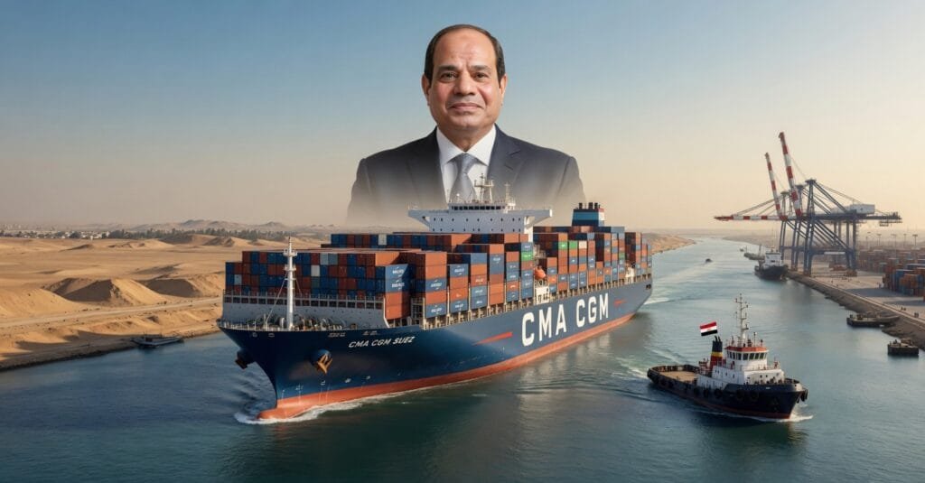 الرئيس السيسي: تطلع مصر لتعزيز استثمارات شركة "CMA CGM"داخل الدولة،خاصة في اقتصادية قناة السويس